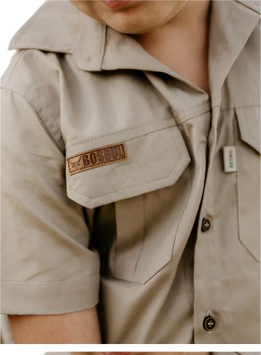 Bosbul Kids Cotton Shirt Brown 3-4