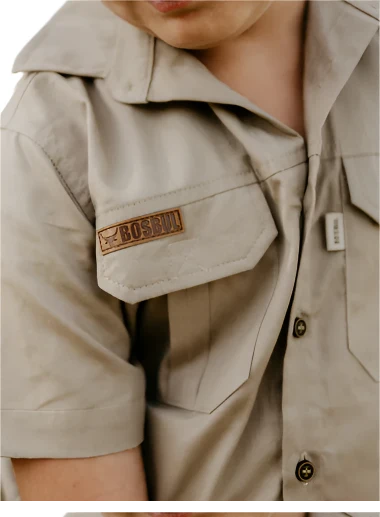 Bosbul Kids Bush Shirt Khaki