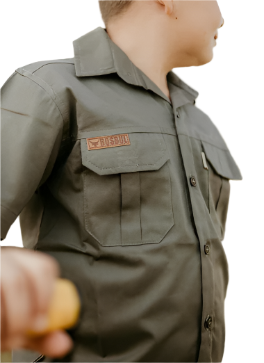 Bosbul Kids Cotton Shirt Green 7-8