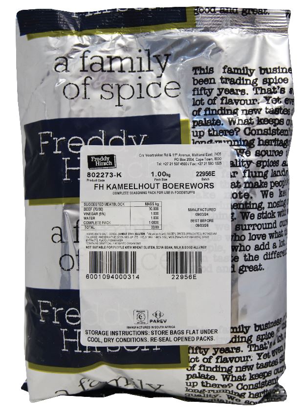 Freddy Hirsch Boerewors Kameelhout 1kg