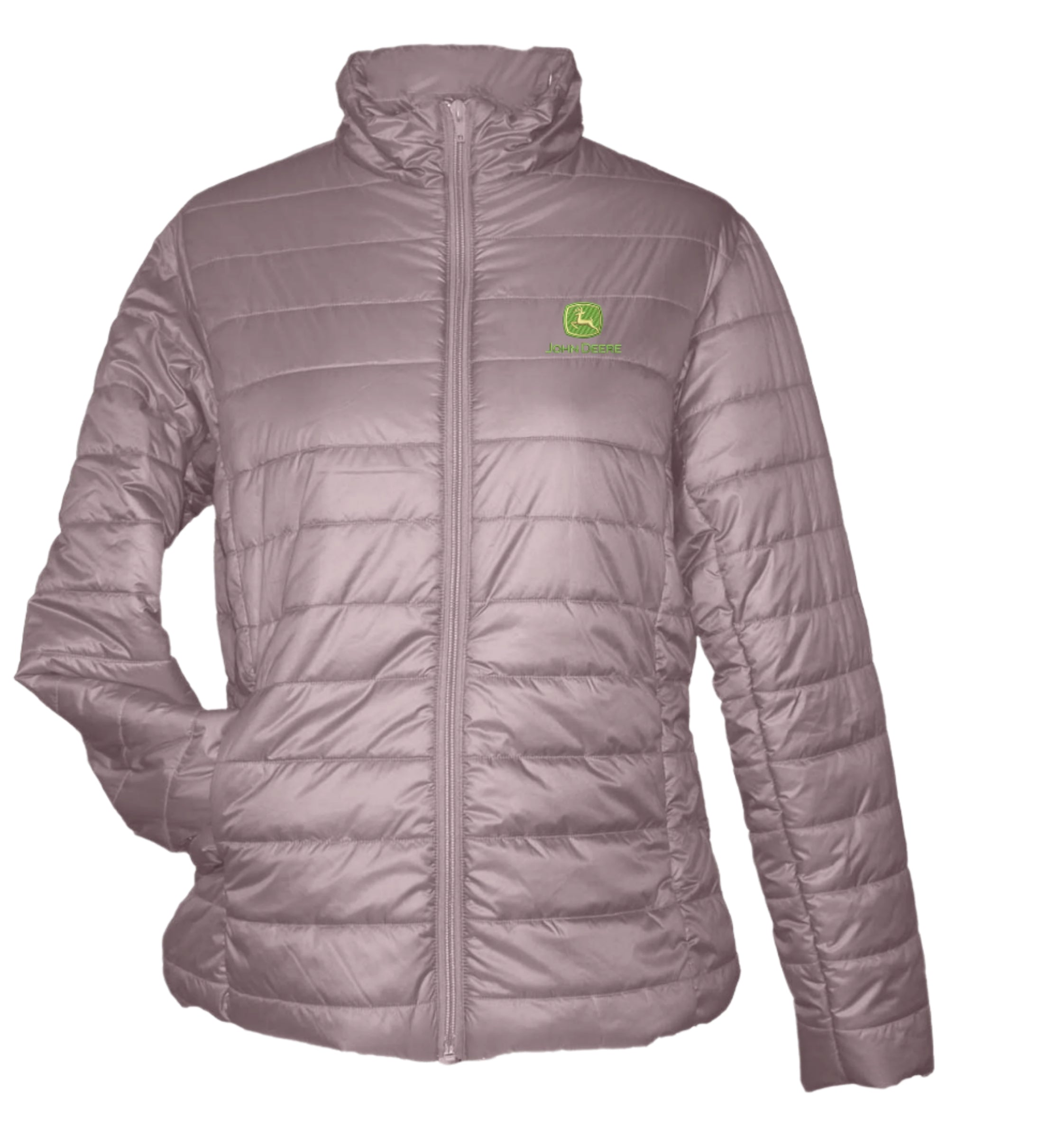 John Deere Ladies Puffer Jacket Dusty Pink 16 Jd