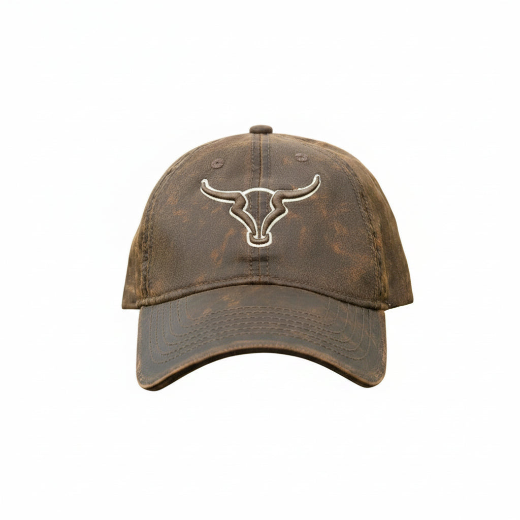 Bosbul Oilskin Brown 3D Bull 2 Tone Line Art