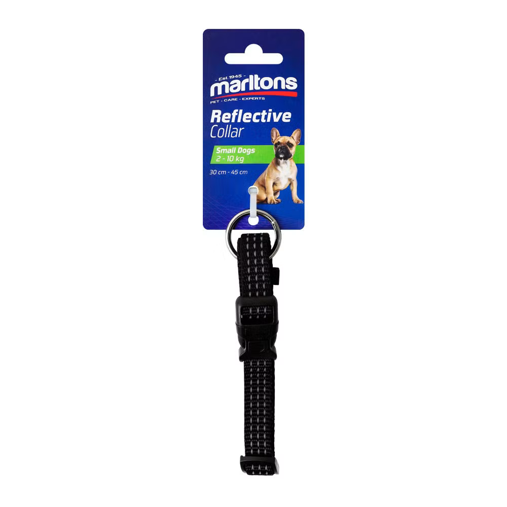 Marltons Collar Reflective 15mm 30-45mm - BLK