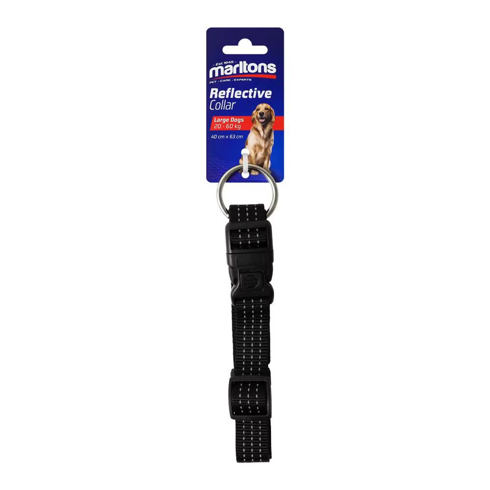 Marltons Collar Reflective 25mm 45-65mm - BLK