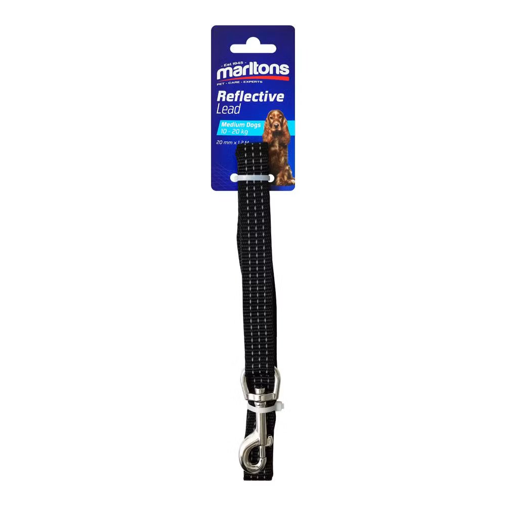Marltons Lead Reflective 20mm - Black
