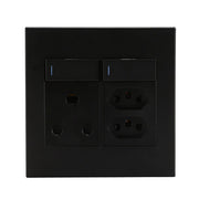 DC - SWITCH SOCKET 2 EURO SNGL BLK HORIZ