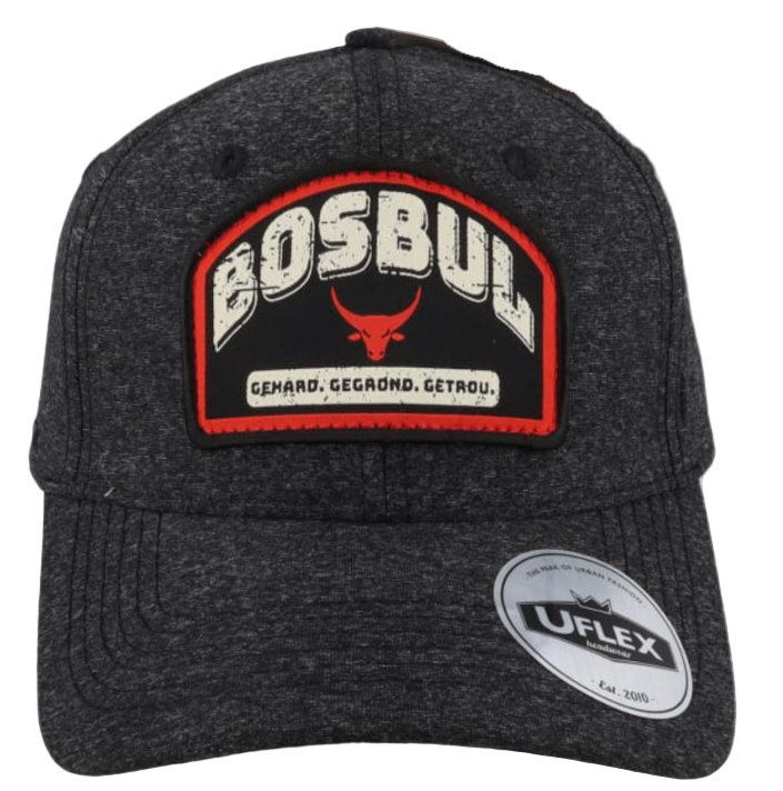 BOSBUL CAP CHARCOAL WITH RED PATCH