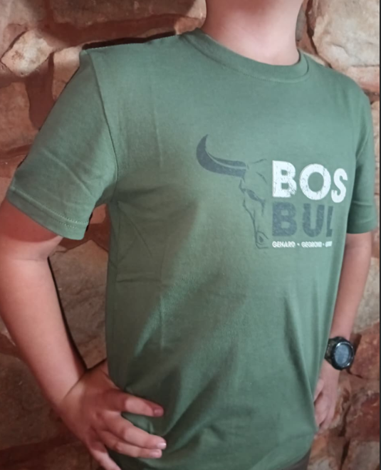 KIDS T-SHIRT BOSBUL OLV SPLIT BULL 5-6