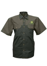 John Deere Two Tone Sage and Olive Shirt XS Jd