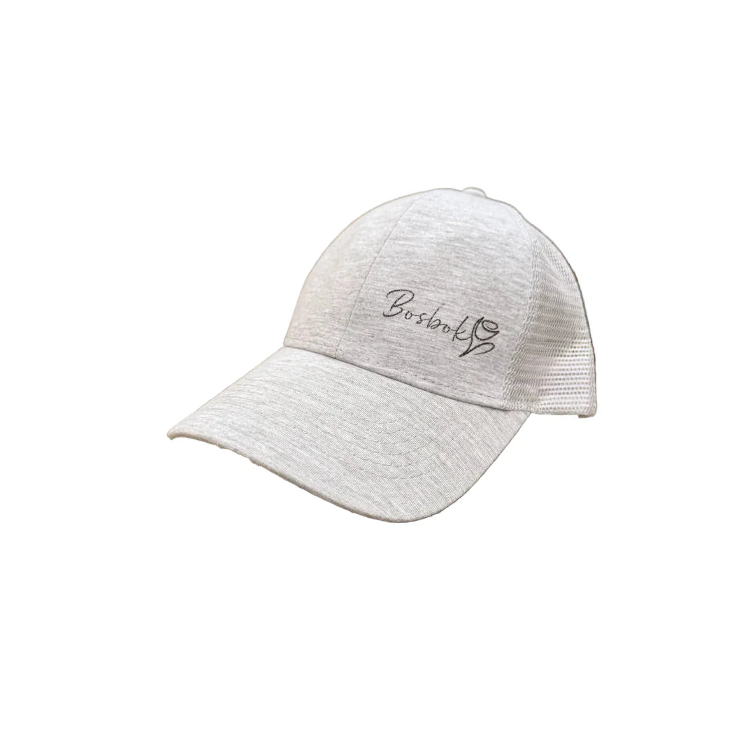 BOSBOK GRAY CAP WITH PONY TAIL SLIT