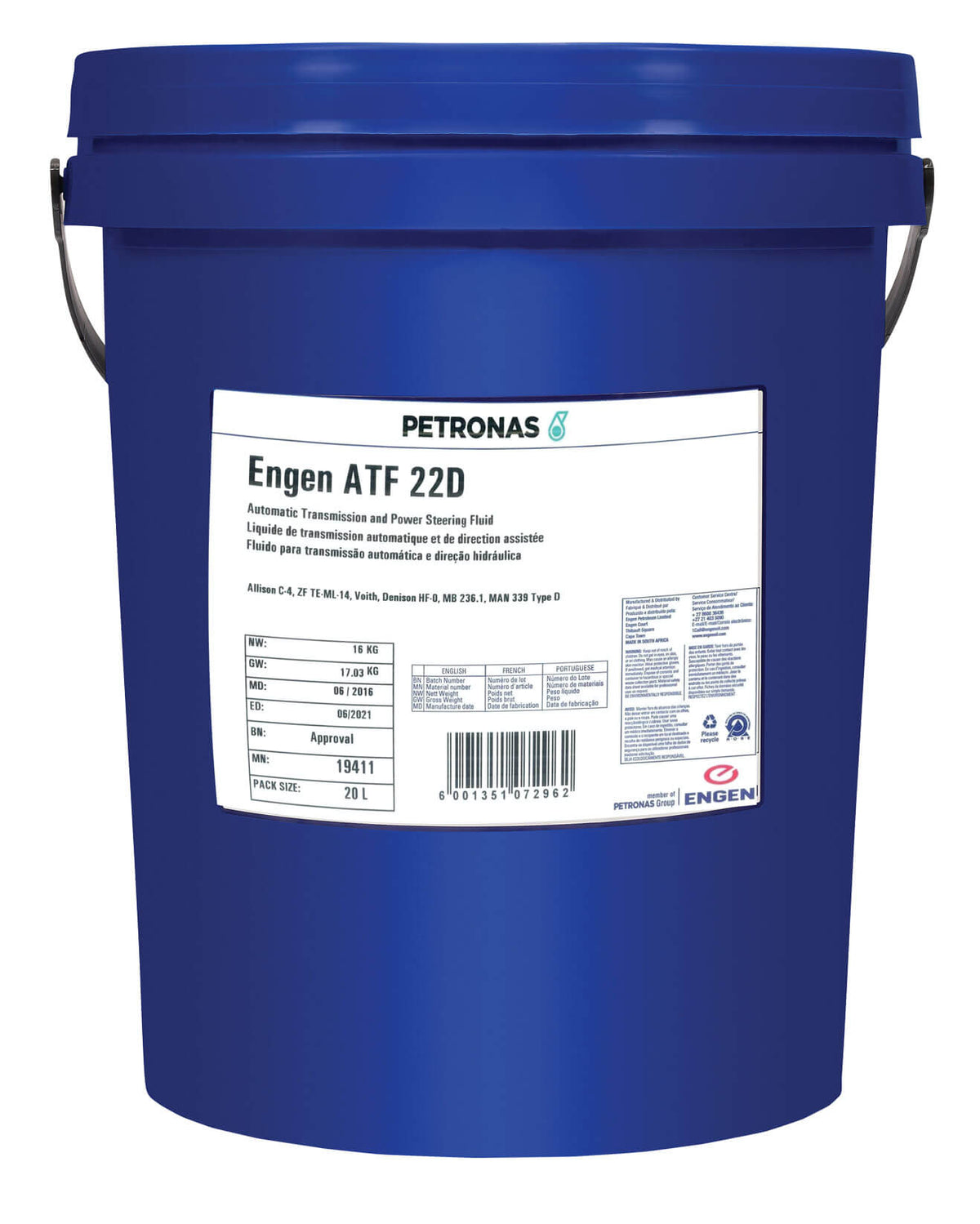 ATF 22D 20L Engen