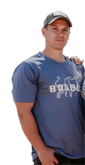 Bosbul T-shirt Denim Melange Bull 5XL