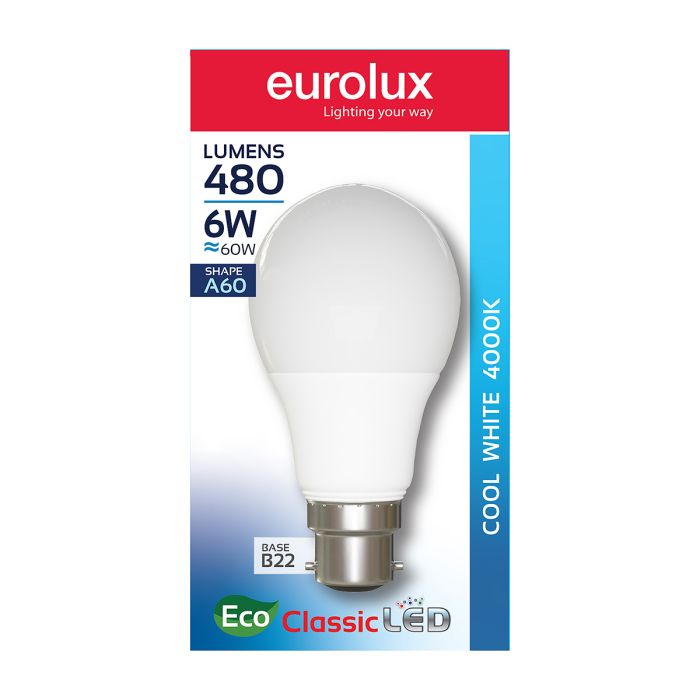 Eurolux Globe A60 LED C/white B22 6W