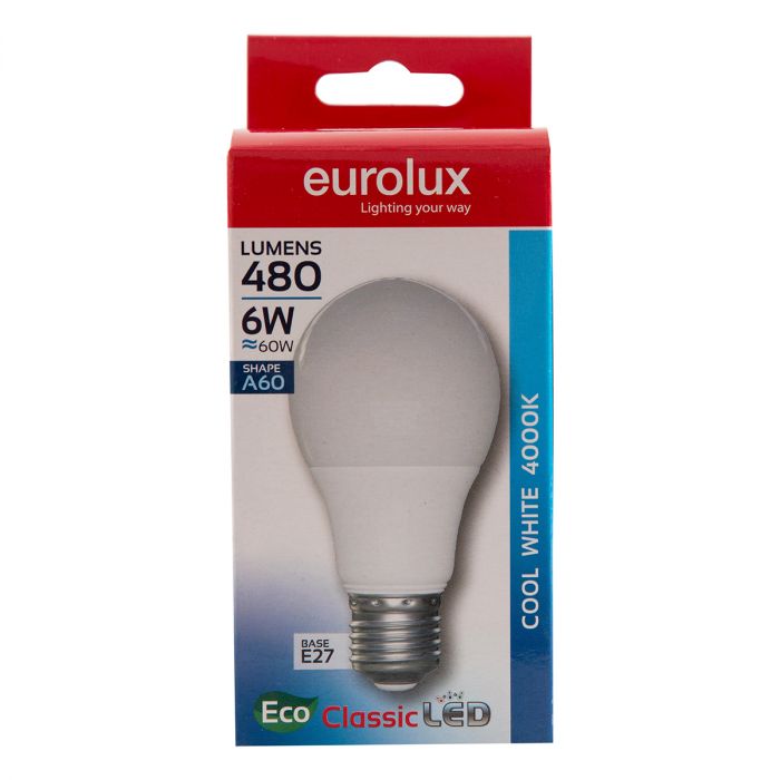 Eurolux Globe A60 LED C/white E27 6W