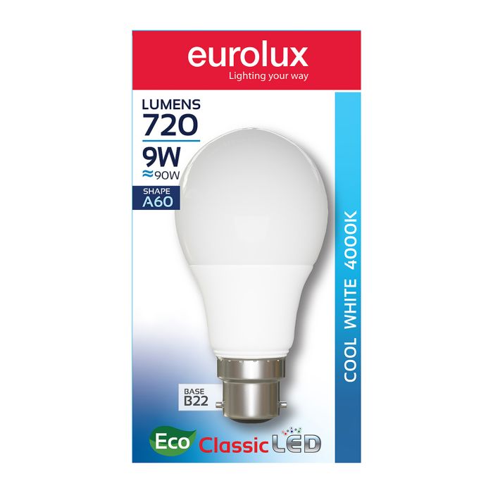 Eurolux Globe A60 LED C/white B22 9W