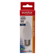 Eurolux Lamp Candle LED W/white E27 5W