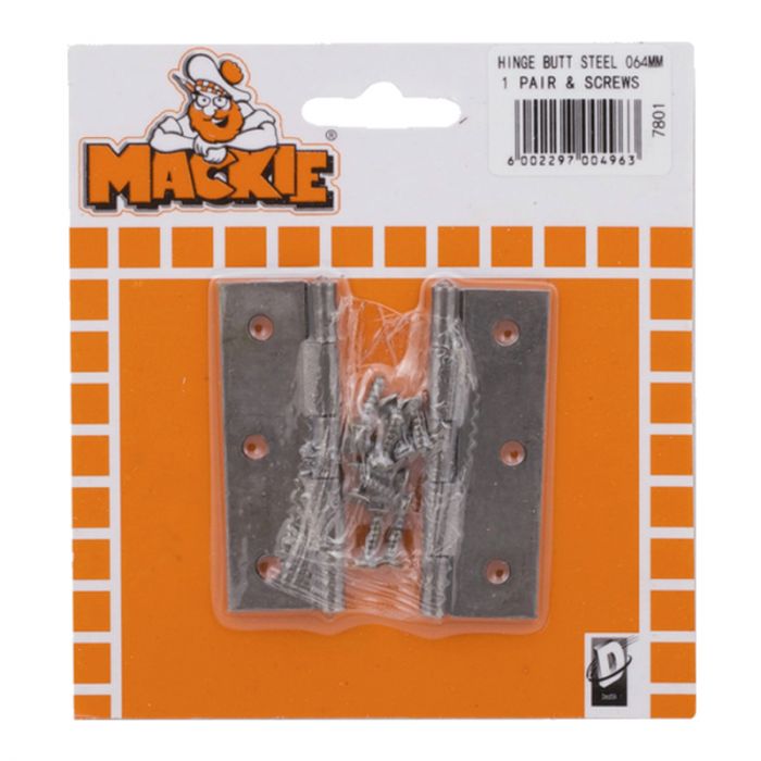HINGE BUTT STEEL 64X35MM MACKIE
