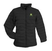 LADIES PUFFER JACKET BLACK 12 JOHN DEERE