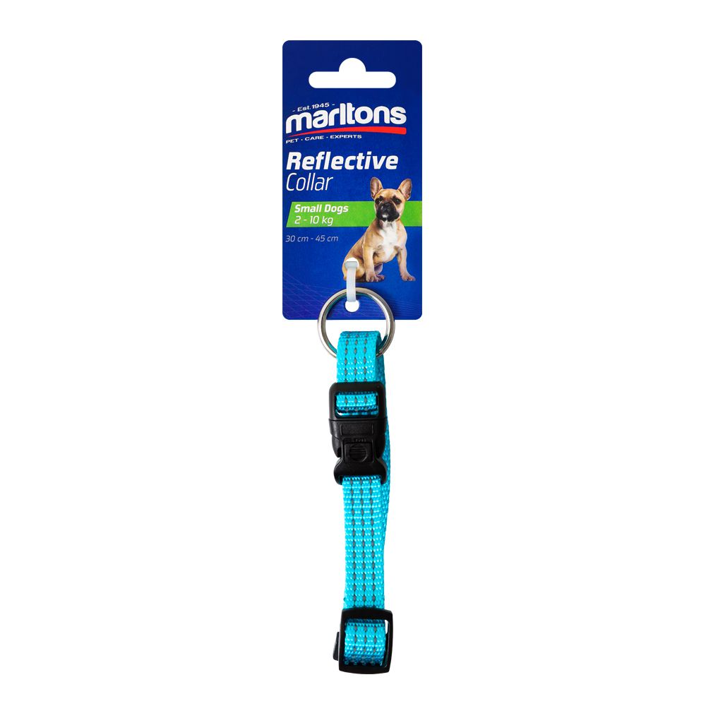 Marltons Collar Reflective 15mm 30-45mm - Blue