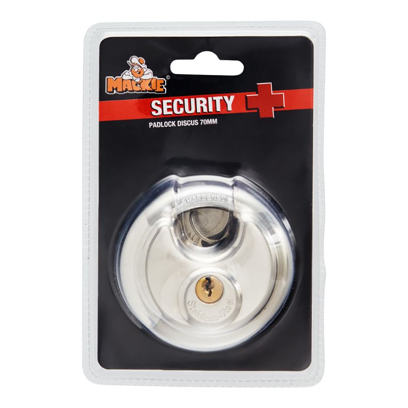 PADLOCK DISCUS S/STEEL 70MM MACKIE